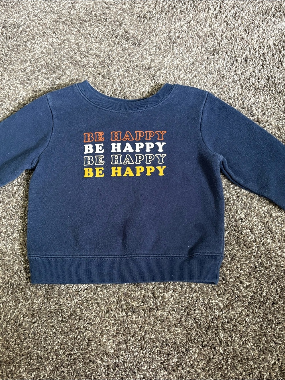 Garanimals Navy Sweatshirt with Multicolor "Be Happy" Print